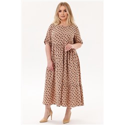 Платье штапель  6079/08/Бежевый, черный