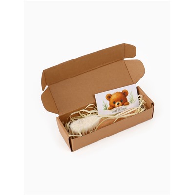 Расческа детская, деревянная с натуральной щетиной, в коробке, M&B