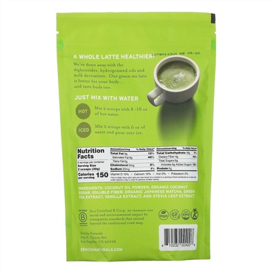 Sencha Naturals, веганский матча-латте, оригинальный, 240 г (8,5 унций)
