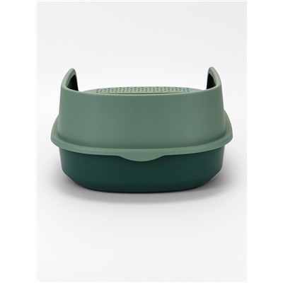 Лоток для кошек Фур-Мур 48×35.5 см с высоким бортом + совок, Soft-touch, изумруд