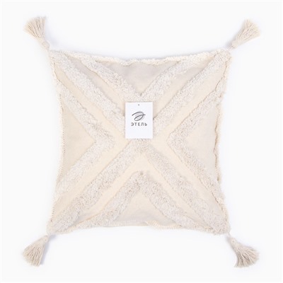 Наволочка декоративная «Этель. Бохо», 45×45 см, 100% хлопок, молочная