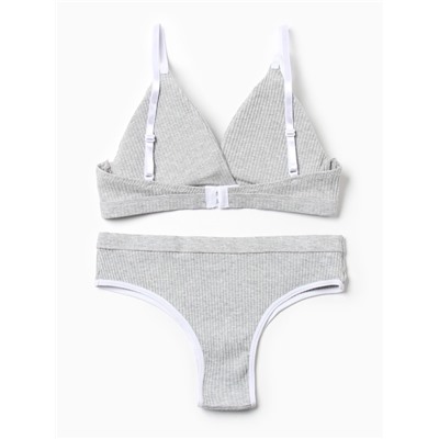 Комплект нижнего белья женский (топ, трусы) Collorista, серый, размер 46-48