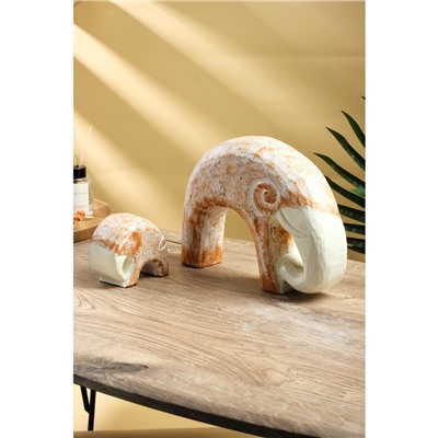 Сувенирный набор «Слониха со слоненком», 24×5×18 см, дерево албезия, бело-коричневый