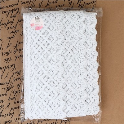 Кружево вязаное, 80 мм × 10 ± 1 м, цвет белый