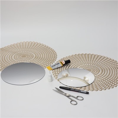 Зеркало настенное, круглое, акриловое, 5 шт., без рамы, d=14 см