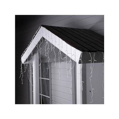 Гирлянда «Бахрома» 3×0.6 м, IP44, УМС, белая нить, 160 LED, свечение бело-синее, мигание, 220 В