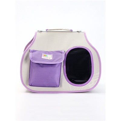 Сумка-переноска с органайзером и окном, 45×24×34 см, бело-сиреневая
