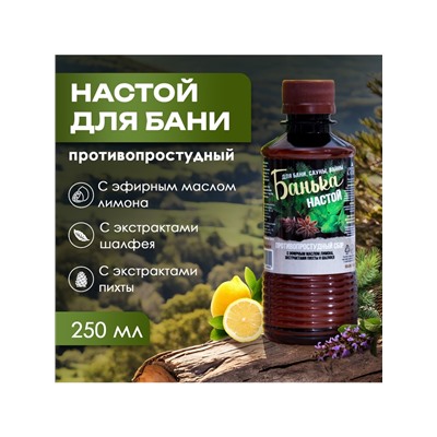 Настой для бани противопростудный Laboratory Katrin с эфирным маслом пихты, экстрактами аниса и мяты, 250 мл