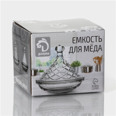 Ёмкость для мёда и варенья Доляна «Купол», 200 мл, 12.5×12 см, стекло