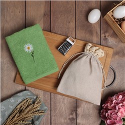 Набор подарочный «Этель» Chamomile, полотенце 30×60 см, тёрка 7.7×3.7 см
