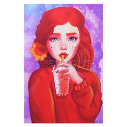 Алмазная мозаика "Девочка с веснушками" 20*30