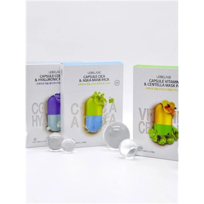 LEBELAGE - МАСКА ТКАНЕВАЯ С ЭКСТРАКТОМ ЦЕНТЕЛЛЫ И ВИТАМИНАМИ CAPSULE VITAMIN & CENTELLA 2X MASK PACK, 25 МЛ