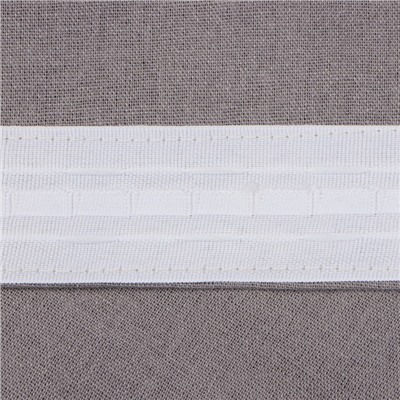 Шторы для кухни «Этель» ECO, 130(±6)×180 см - 2 шт., подхваты - 2 шт., серые