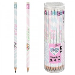Карандаш черногр. "КОТИКИ И ДРУЗЬЯ" с ластиком, трехгранный HB70087 Феникс