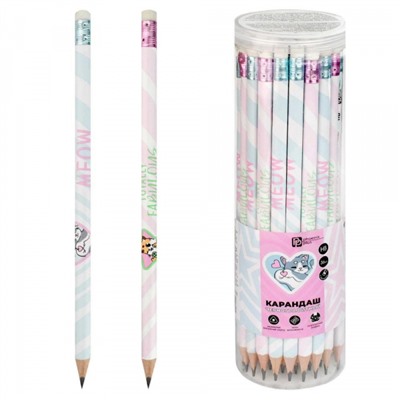 Карандаш черногр. "КОТИКИ И ДРУЗЬЯ" с ластиком, трехгранный HB70087 Феникс