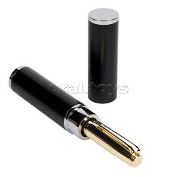 Ручка "Napoli" в тубусе круглой формы, 1,0 мм, синяя (корпус зеленый и зол, футляр черный)