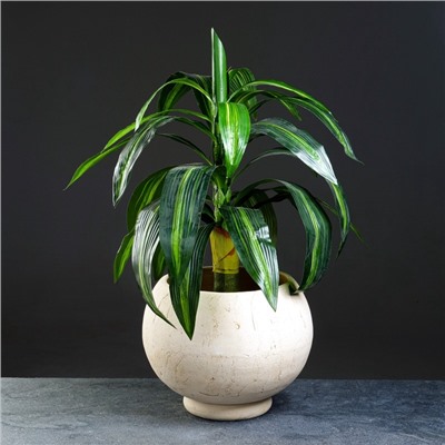 Горшок для цветов «Шар», 15 л, d=27 см, h=25 см, керамика, с поддоном, бежевый