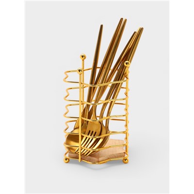 Сушилка для столовых приборов «Доляна. Старлайт», 11×11×15.5 см, золотистая