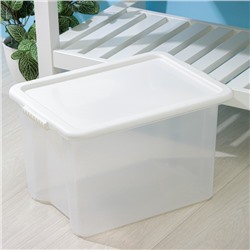 Контейнер для хранения Porter, 21 л, 42×32×26 см, с крышкой, цвет слоновая кость