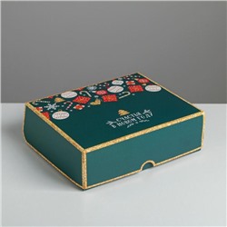 Упаковка для кондитерских изделий новогодняя «Счастья в Новом году», 20×17×6 см