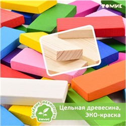 Плашки цветные, 28 деталей, деревянный конструктор