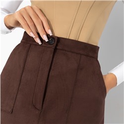 Юбка из замши с разрезом, Откровенно шикарная (шоколадный мусс)