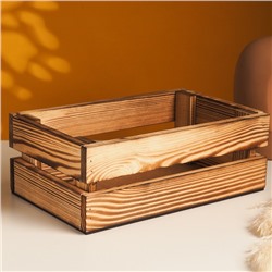 Подарочный ящик, 26×16×10 см, деревянный, цвет обожжённое дерево
