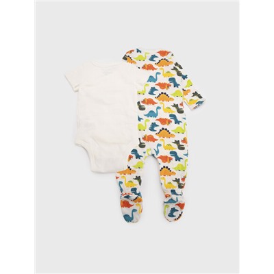 Комплект детский трикотажный для мальчиков: боди, комбинезон, нагрудник, чепчик