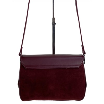 Женская сумка из искусственной замши и искусственной кожи, цвет бордовый