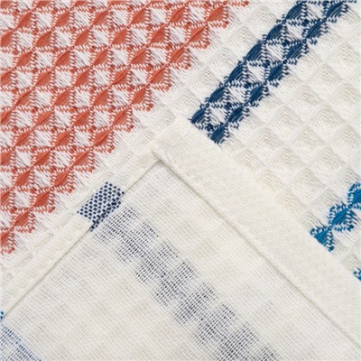 Полотенце вафельное банное «Этель» Waffle 70×140 см, 100% хлопок, 280 г/м², коричнево-голубое