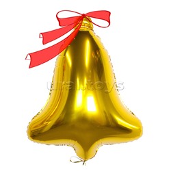 Шар (32''/81 см) Фигура, Колокольчик, Золото, 1 шт. в уп.