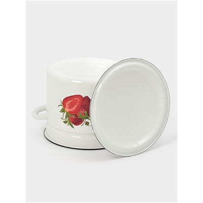 Кастрюля эмалированная, 7 л, d=23.5 см, с крышкой, цилиндрическая, белая