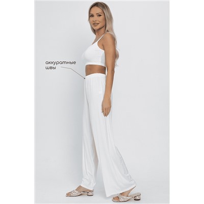 Брюки-палаццо для дома Шелк вискозы (молочные) Б14498-52М