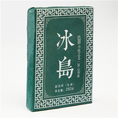 Чай зелёный китайский выдержанный «Шен Пуэр. Bulang shan», Юньнань, 2018 г, кирпич, 250 г