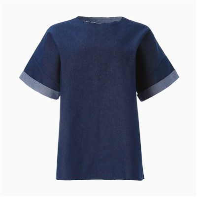 Футболка женская оверсайз MINAKU: Jeans Collection, синяя, размер 52