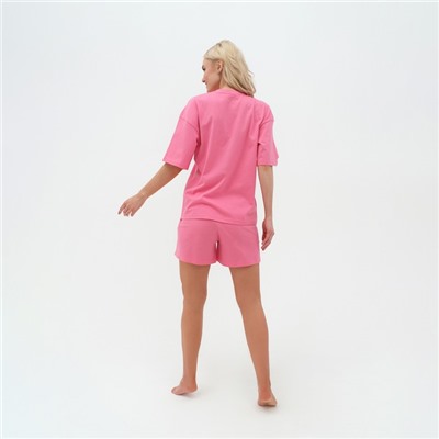 Пижама женская (футболка, шорты) KAFTAN Basic, размер 40-42, розовая
