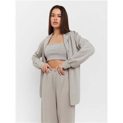 Костюм женский (рубашка, брюки, топ) KAFTAN Base, размер 50, серый