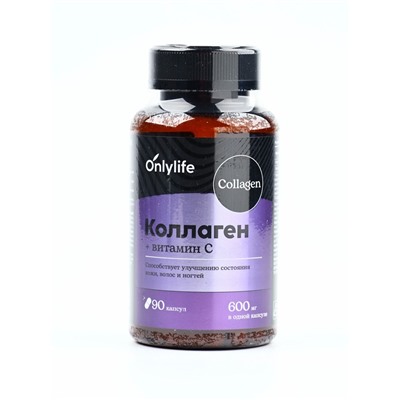 Коллаген, витамин С, для роста волос и ногтей, 90 капсул