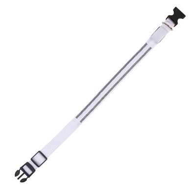 Ошейник с подсветкой Двойная полоса размер XL, ОШ 52-60×2.5 см, 3 режима свечения белый