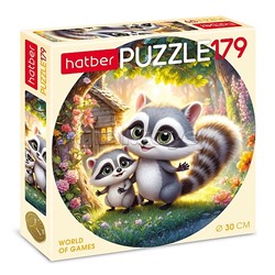 Пазлы 179 "Мы-енотики!" круглые