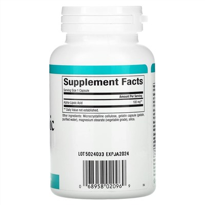 Natural Factors, Alpha-Lipoic Acid, 100 mg, 120 Capsules