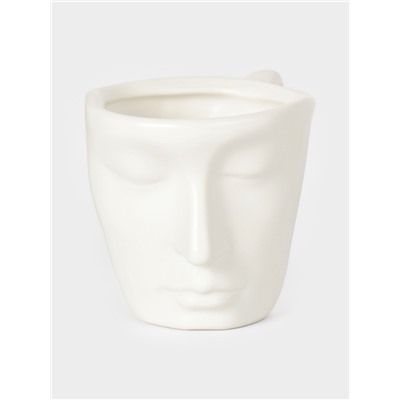 Чайная пара «Поцелуй. Лицо», 3 предмета: блюдце 14×5 см, чашка 12×9×8 см, ложка, керамика, белая