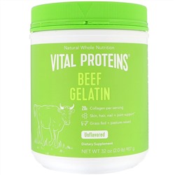 Vital Proteins, говяжий желатин, без вкуса, 907 г (2 фунта)