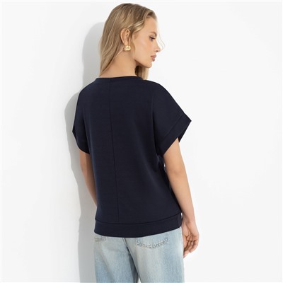 Футболка комбинированная, Всегда иначе (синяя)