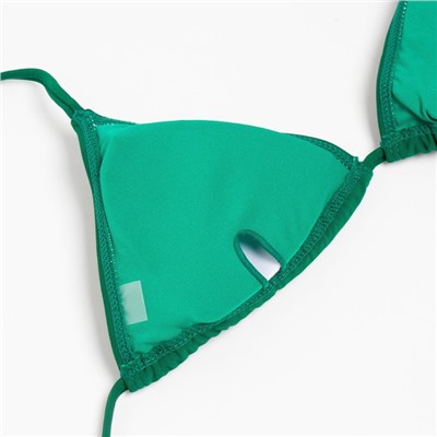 Купальник раздельный с завязками женский MINAKU, размер 50, зелёный