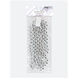 Бусы на нитях, 12 мм, 2 м, цвет серебряный