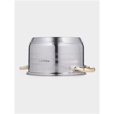 Кастрюля Катунь «ЭЛИС ГОЛД», 4.5 л, 22×13 см, стеклянная крышка, нержавеющая сталь, ручки золотистые