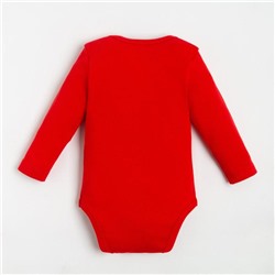 Боди детское «Крошка Я» Winter party, рост 74-80 см, красное