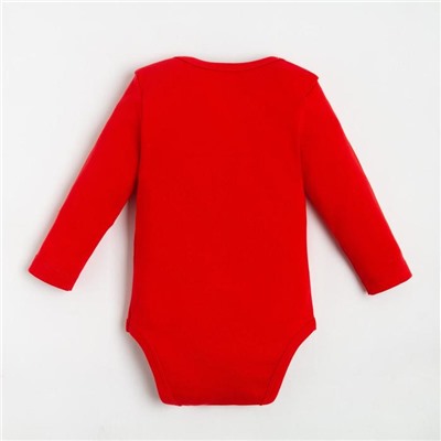 Боди детское «Крошка Я» Winter party, рост 74-80 см, красное