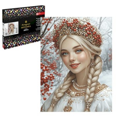 Алмазная мозаика по номерам 30х40 см (НА ПОДРАМНИКЕ) "РУССКАЯ КРАСА" Частичная выкладка 71442 Феникс